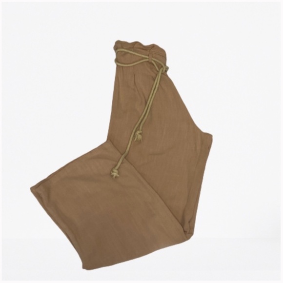 Papaya Boho Rope Belt Linen Tan Pants Small - Picture 3 of 6